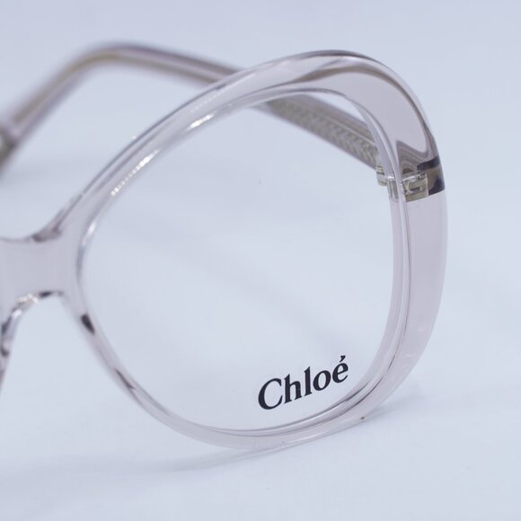 Chloe CH0011O 002 Eyeglasses Transparent Pink 56mm Butterfly Frame - Picture 4 of 10